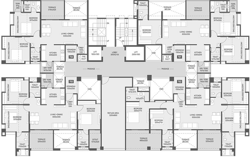 Floor Plan of Saarrthi Shivalik in Kothrud, Pune - Image 200748