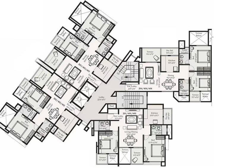 Floor Plan of Saarrthi Sovereign in Hinjewadi, Pune - Image 200778