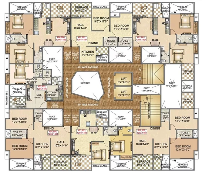 Floor Plan of Opulent Sheetal Square in Kondhwa, Pune - Image 200798