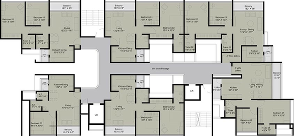 Floor Plan of Classic Avalon City in Dapodi, Pune - Image 200895