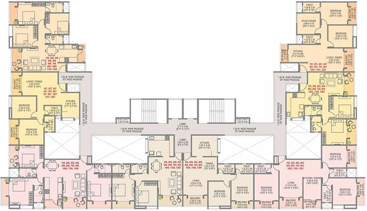 Floor Plan of Tirupati Regalia in Vishrantwadi, Pune - Image 200943