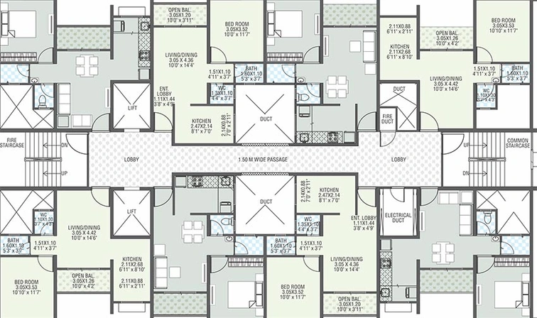 Floor Plan of Wakadkar Green Life in Hinjewadi, Pune - Image 200967