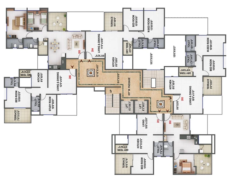 Floor Plan of Gagan Renaissance in Kondhwa, Pune - Image 200999