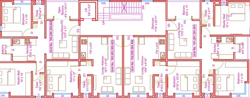 Floor Plan of ULV Residences in Model Colony, Pune - Image 201065