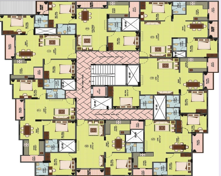 Floor Plan of VM Grandeur in Horamavu, Bangalore - Image 201109