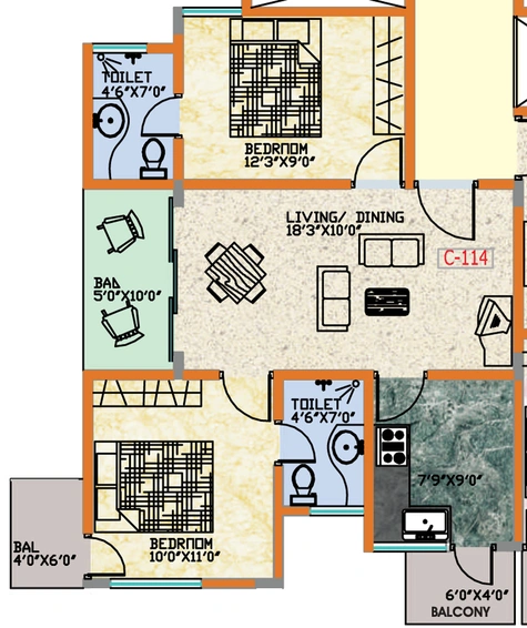 2 BHK Flat in Nirman Nydhile Residency in Bannerghatta, Bangalore - Image 826329
