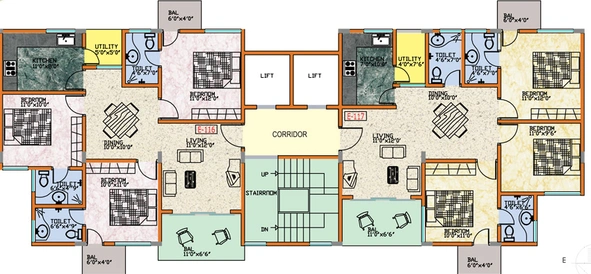 Floor Plan of Nirman Nydhile Residency in Bannerghatta, Bangalore - Image 201184