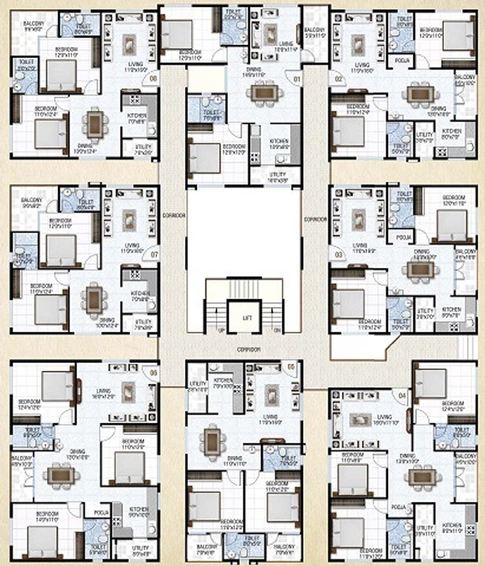 Floor Plan of Sai Krupa Heritage in Hennur Road, Bangalore - Image 201251