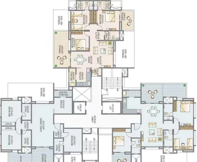 Floor Plan of Mont Vert Belair in Bhugaon, Pune - Image 201324