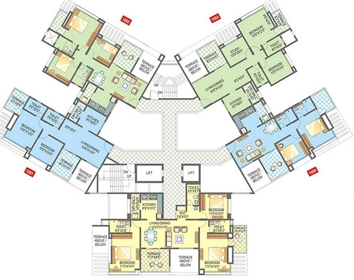 Floor Plan of Mont Vert Belbrook in Bhugaon, Pune - Image 201358