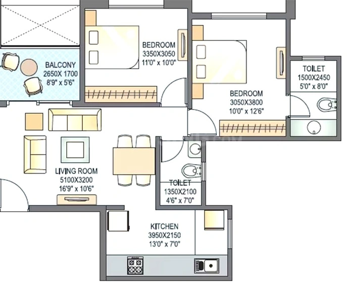 2 BHK Flat in Mont Vert Sonnet in Wakad, Pune - Image 826392