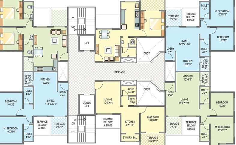 Floor Plan of Mont Vert Sunshine Joy in Pirangut, Pune - Image 201391
