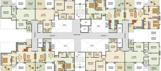 Floor Plan of Mont Vert Vivant in Wakad, Pune - Image 201405