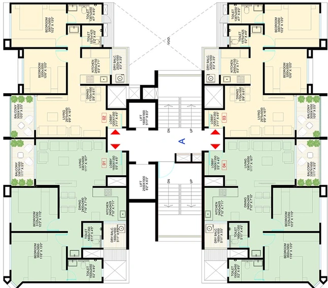 Floor Plan of Onyx Homes 52 in Kondhwa, Pune - Image 201453