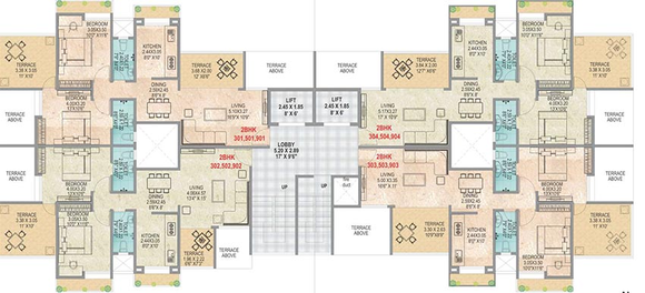 Floor Plan of Deron Bhushanam in Baner, Pune - Image 201458