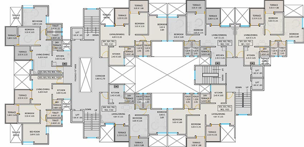 Floor Plan of Deron Prosper in Rahatani, Pune - Image 201524