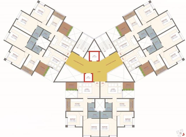 Floor Plan of Eklavya Skylark in Kharadi, Pune - Image 201543
