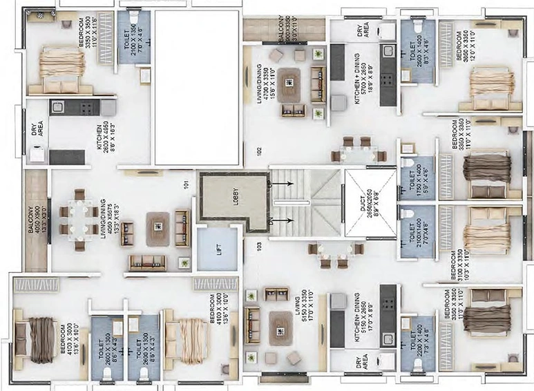 Floor Plan of Joshi Geetanjali B in Parvati Darshan, Pune - Image 201556