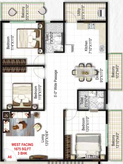 3 BHK Flat in Mukunda Nandanam in KR Puram, Bangalore - Image 826460