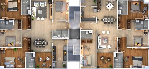 Floor Plan of Samrat Gilt Residences in Sopan Baug, Pune - Image 201696