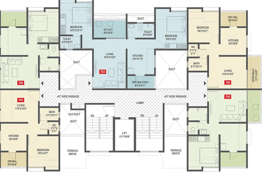 Floor Plan of Shriaunsh One Shriaunsh in Tathawade, Pune - Image 201720