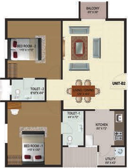 2 BHK Flat in ALPS Pleasanton in Electronic City, Bangalore - Image 826494