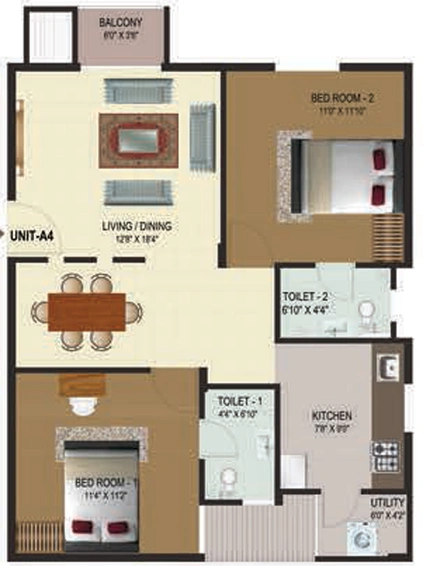 2 BHK Flat in ALPS Pleasanton in Electronic City, Bangalore - Image 826495