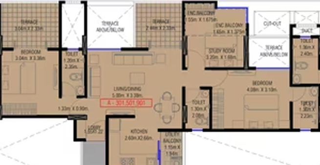 3 BHK Flat in Royal Twin Towers in Wakad, Pune - Image 826503