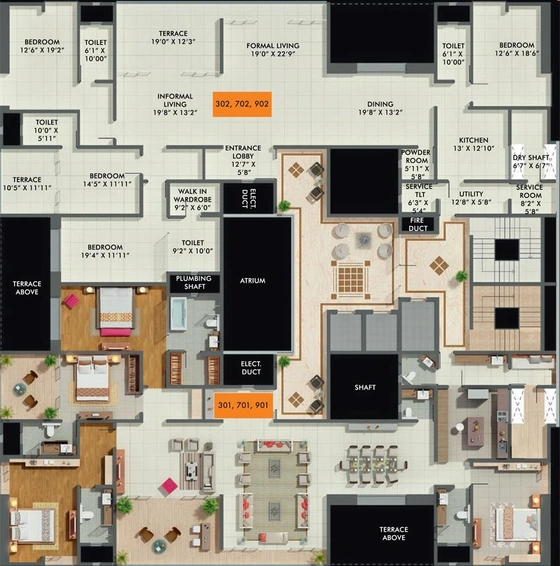 Floor Plan of Kumar Shiloh in Shivaji Nagar, Pune - Image 116321
