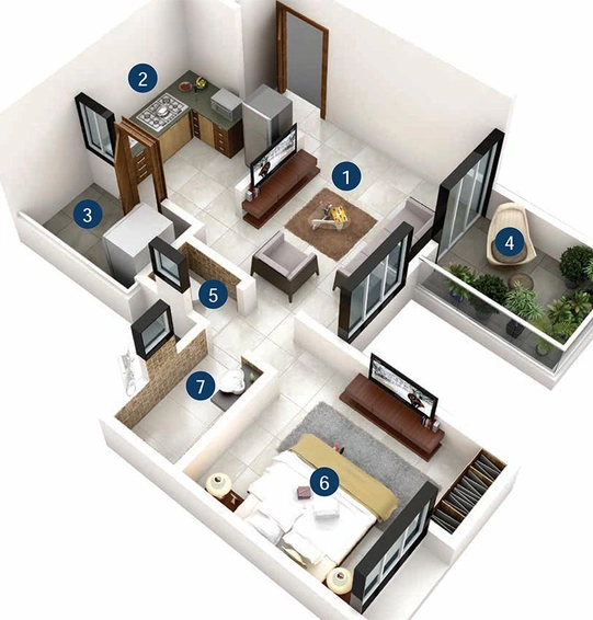 1 BHK Flat in Unique Goodwill Nirmiti in Lohegaon, Pune - Image 826504
