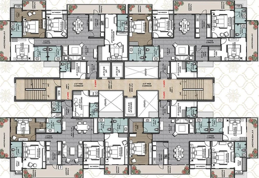 Floor Plan of Kumar Capital Green in Patliputra Colony, Patna - Image 201785