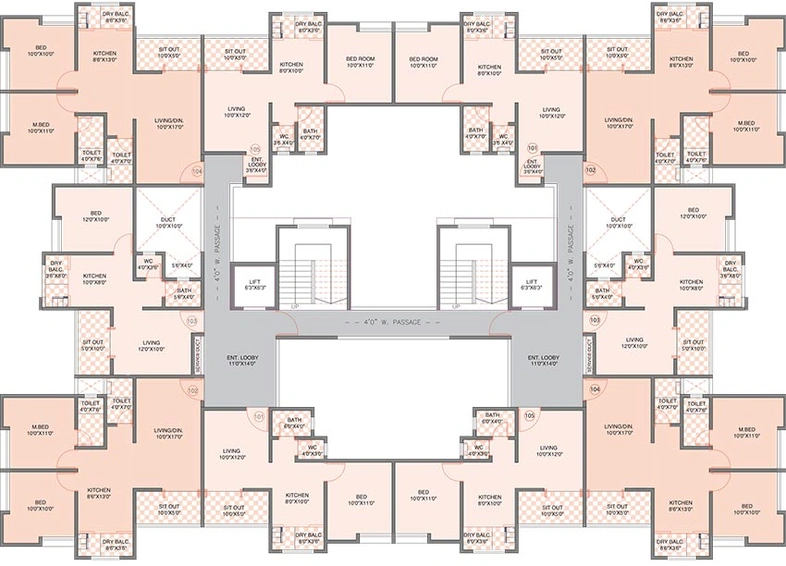 Floor Plan of Bhandari BA Iris in Wagholi, Pune - Image 201809