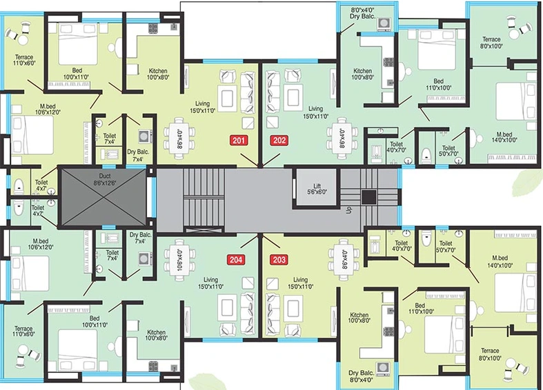 Floor Plan of Bhandari Greenfield in Hadapsar, Pune - Image 201818