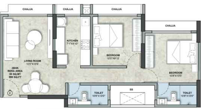 2 BHK Flat in Vivan Heights in Chembur West, Mumbai - Image 757748