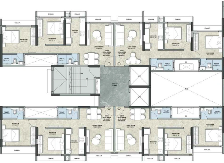 Floor Plan of Vivan Heights in Chembur West, Mumbai - Image 116302