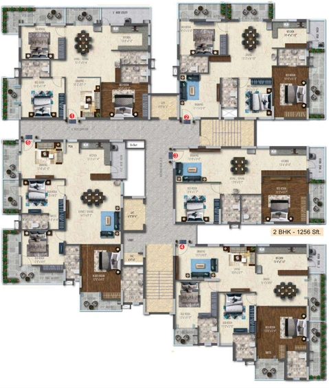 Floor Plan of Hima Sai Heights in JP Nagar, Bangalore - Image 201865
