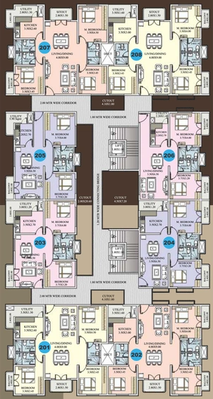 Floor Plan of Mithra Maanya Mansion in Vidyaranyapura, Bangalore - Image 201872
