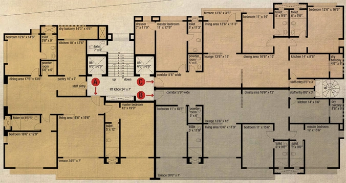 Floor Plan of Mittal Mermit Auriga in Domlur, Bangalore - Image 201878