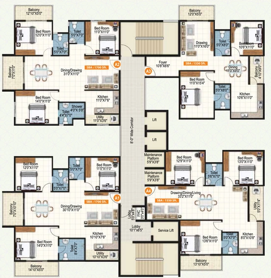 Floor Plan of Purvi Symphony in Varthur, Bangalore - Image 201918
