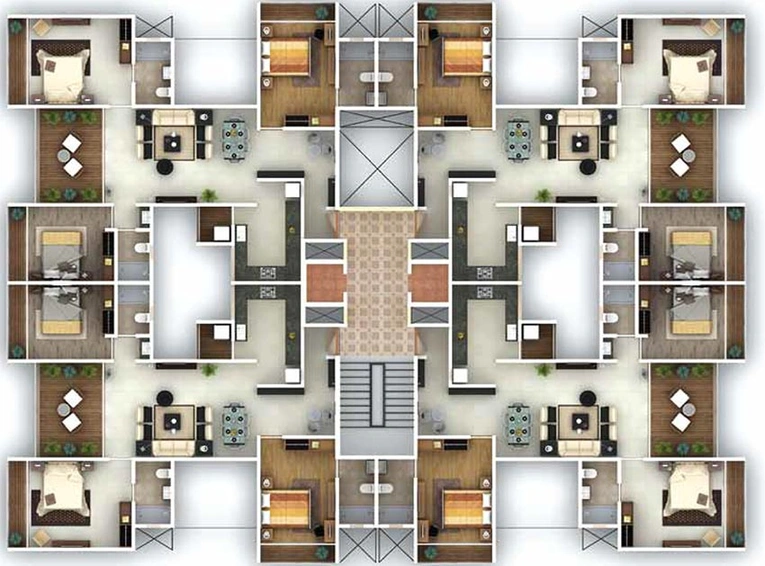 Floor Plan of 1 Golden Sparrow in Prabhat Road, Pune - Image 201942