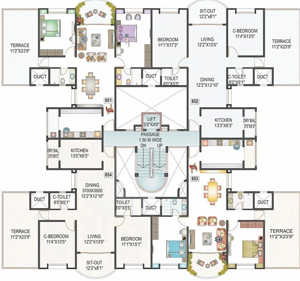 Floor Plan of Clover Citadel in Wanowrie, Pune - Image 201956