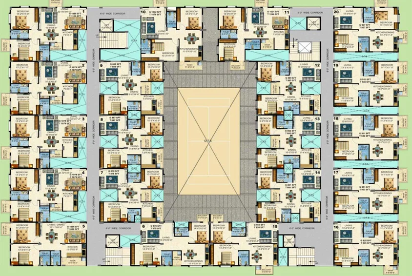 Floor Plan of Sriven Luminous Amaltas in Electronic City, Bangalore - Image 202031