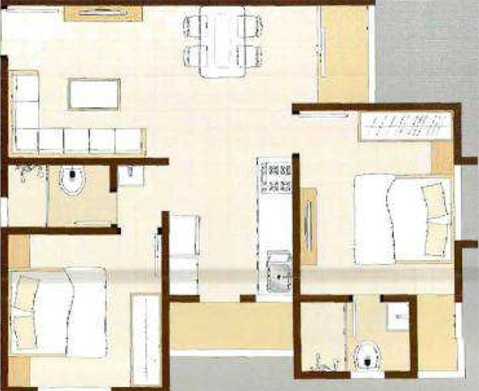 2 BHK Flat in Shree Siddhnath Platinum in Waghodia Road, Vadodara - Image 826642