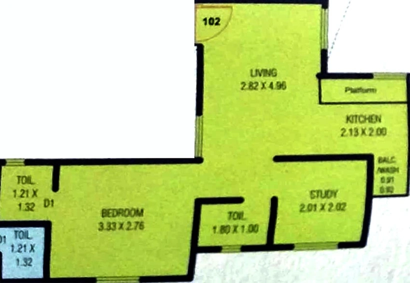 2 BHK Flat in Shree Siddhi Heights in Soma Talav, Vadodara - Image 826646