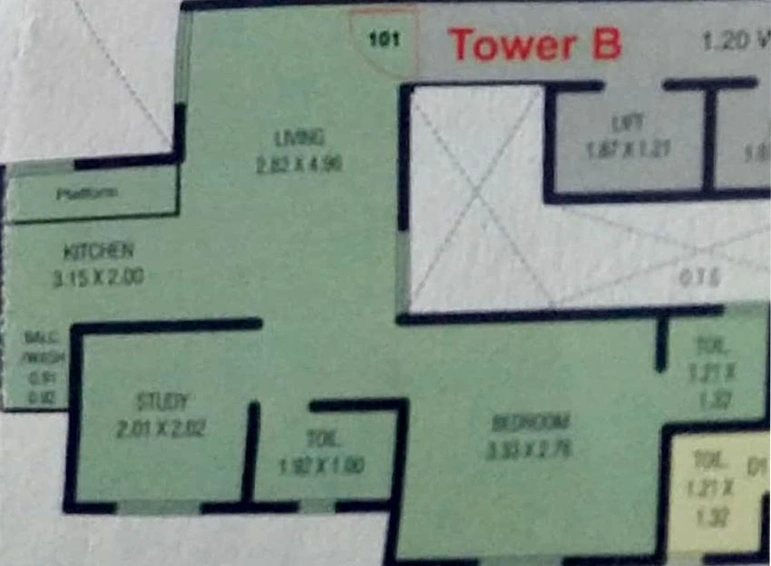 2 BHK Flat in Shree Siddhi Heights in Soma Talav, Vadodara - Image 826649