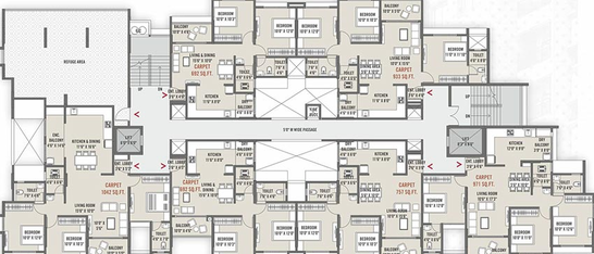 Floor Plan of Pruthvi Misty Park in Chikhali, Pune - Image 202305