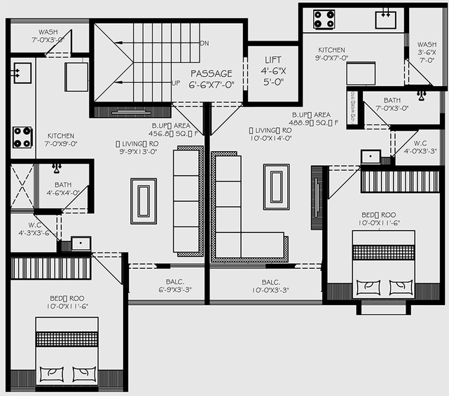 Floor Plan of Shreeji Residency in Ajwa Road, Vadodara - Image 202327
