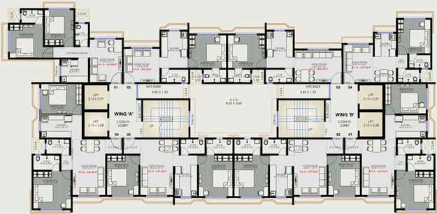 Floor Plan of Vaibhavlaxmi Royal Stone in Vikhroli East, Mumbai - Image 31735