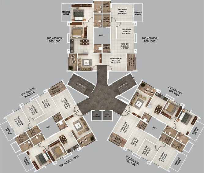 Floor Plan of Kumar Palmcrest in Kondhwa, Pune - Image 116447