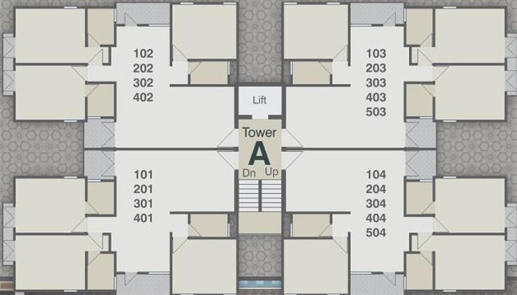 Floor Plan of Shreeji Sharnam Apartment in Chhani, Vadodara - Image 202347